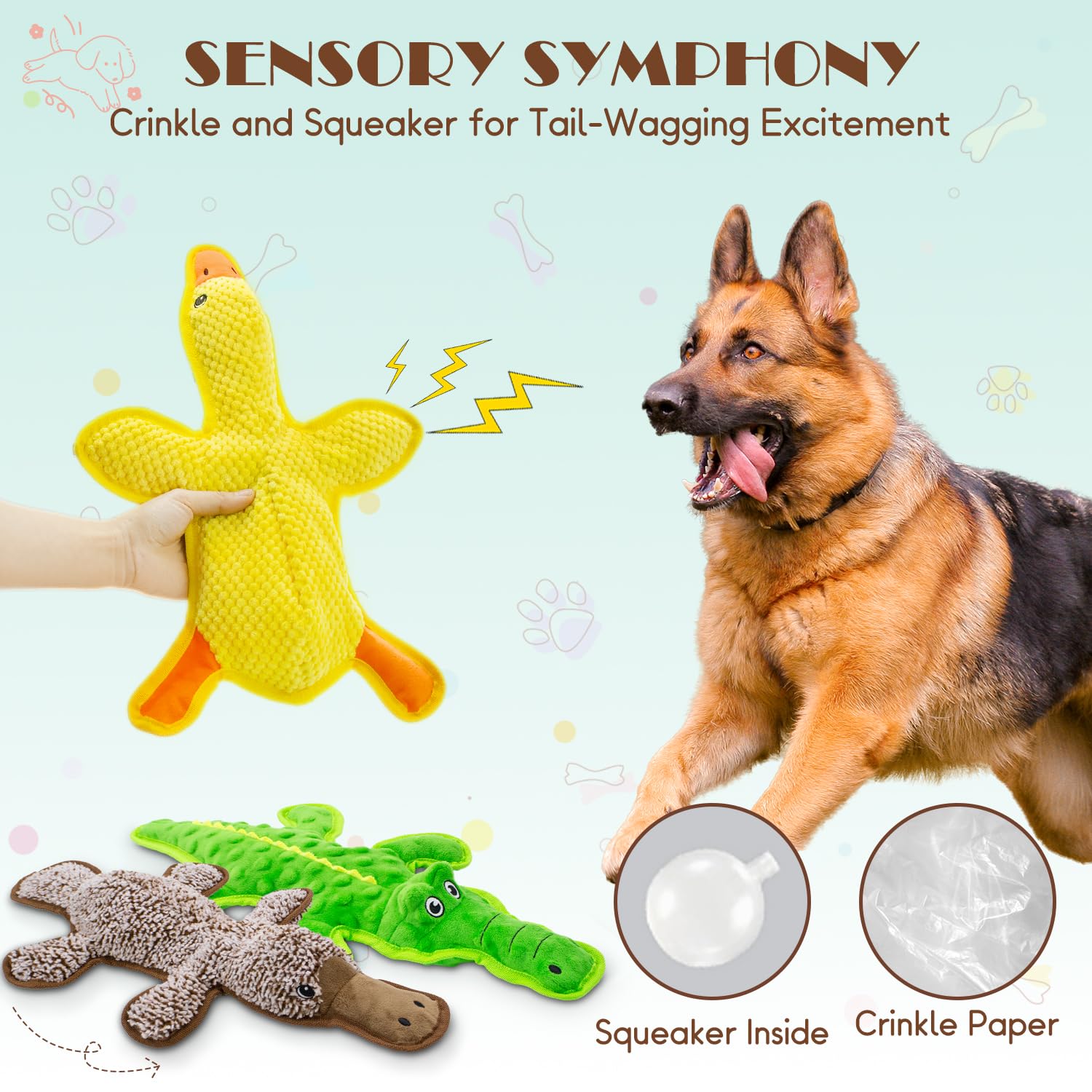 Jouet MAOOOOB sans rembourrage ornithorynque : divertissement curieux pour chien.