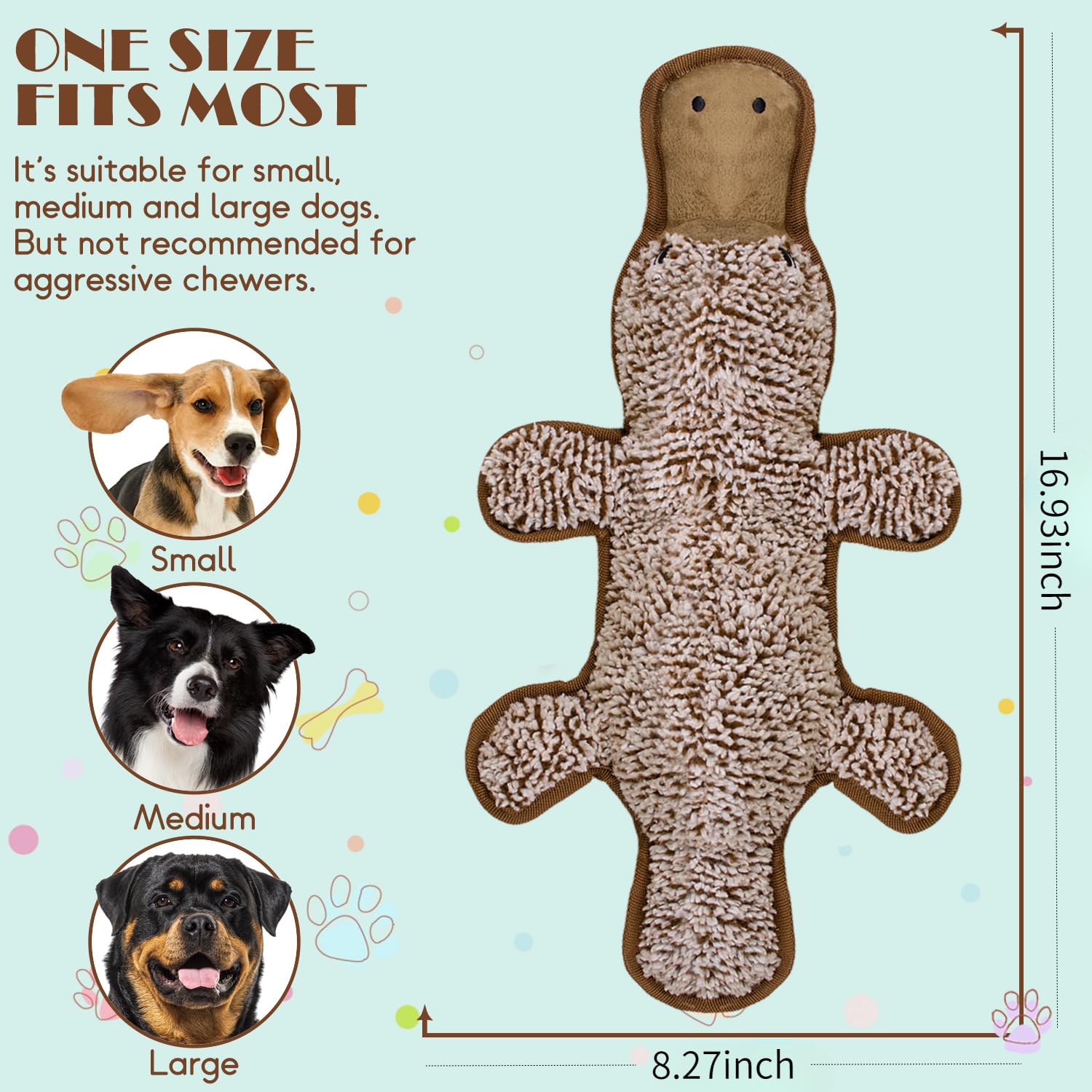 MAOOOOB ornithorynque-taille-43cm, facile à transporter pour tous les chiens.