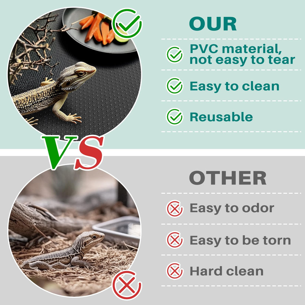 MAQIHAN Tapis-substrat Reptile: nettoyage rapide et facile