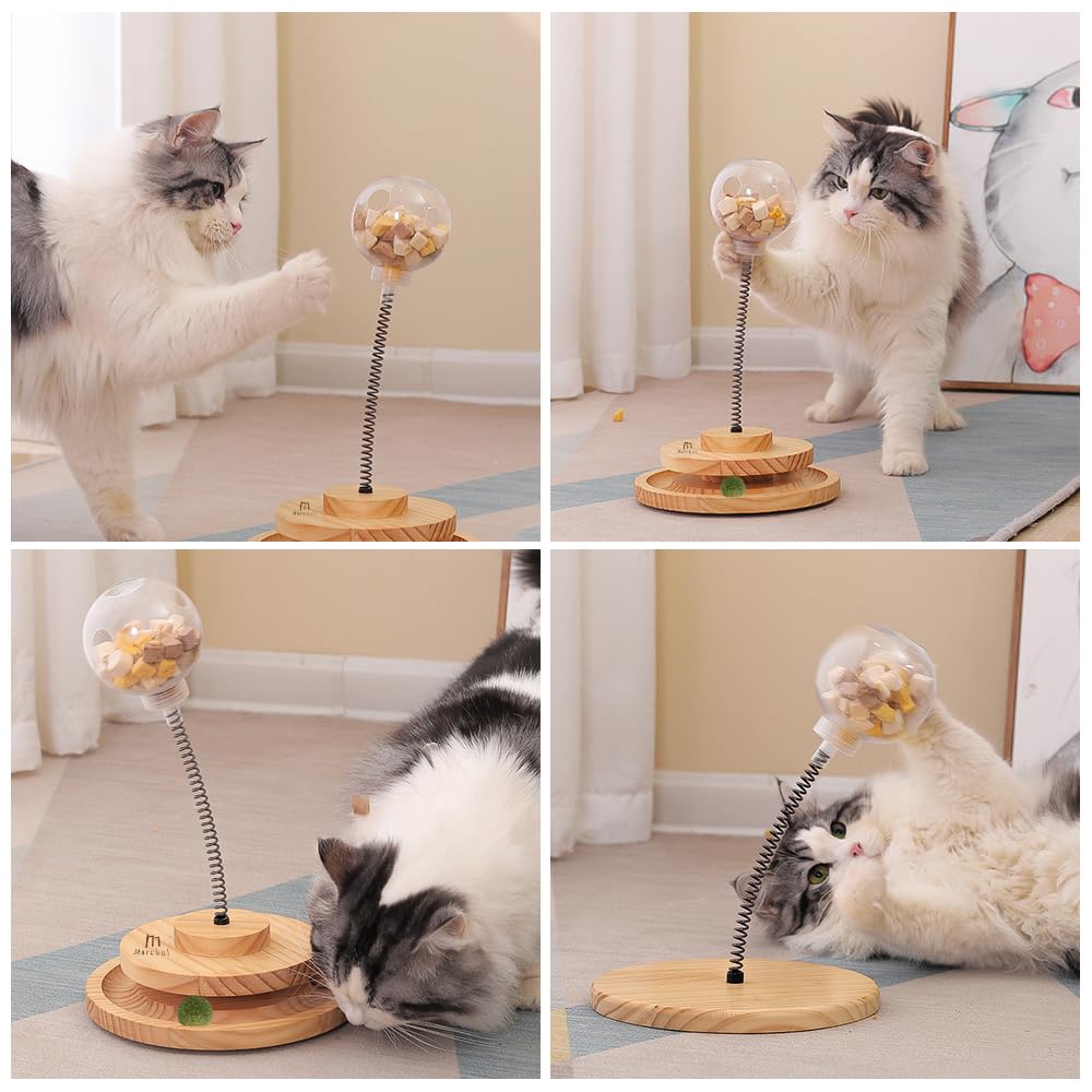 Marchul-puzzle-chat-3-en-1-bois: tout-en-un distributeur, puzzle et jeu.