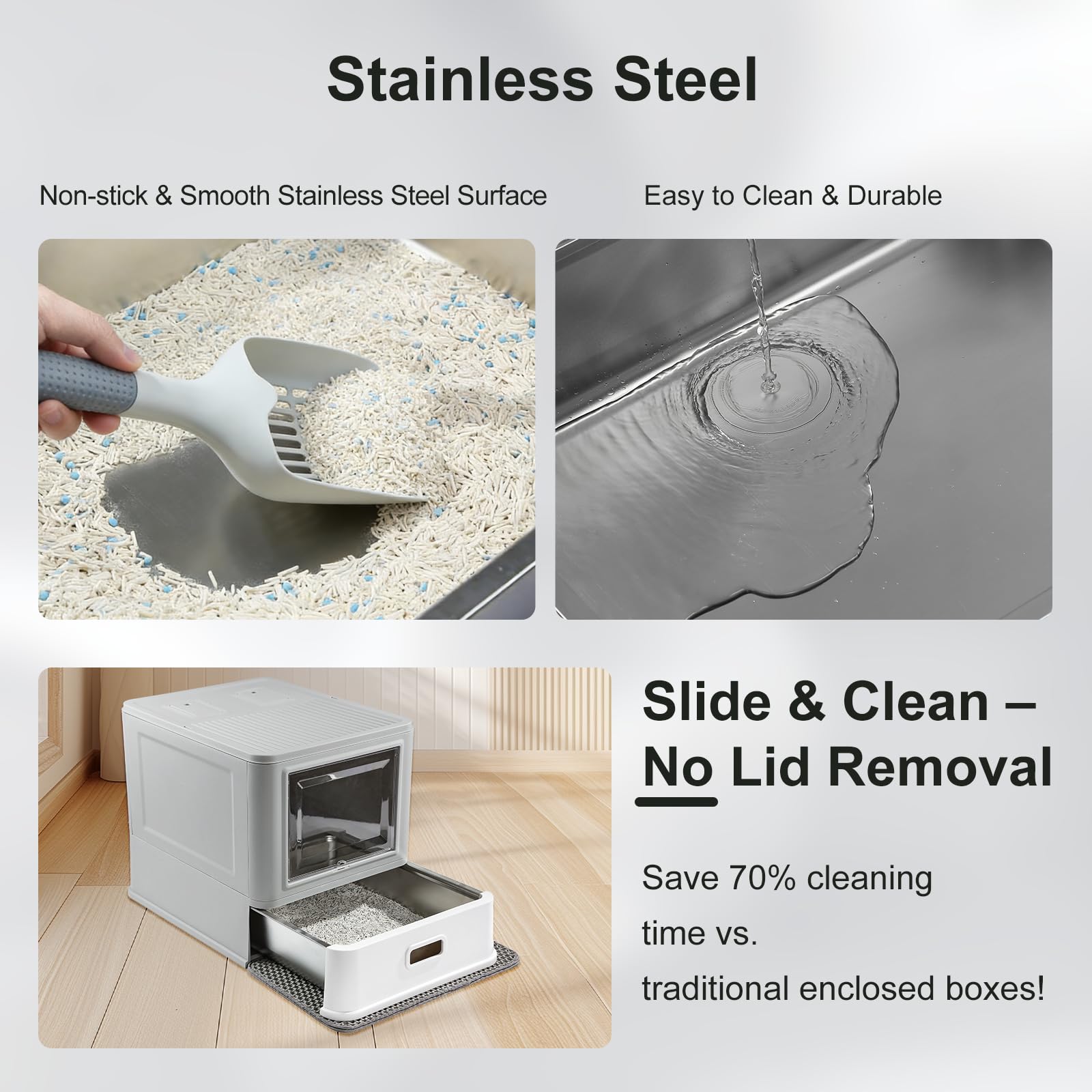 Marchul tiroir extractible en inox, nettoyage rapide et pratique.