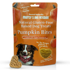Marcy's Pet Kitchen biscuit citrouille croquant pour chiens, soutien digestif avec fibres naturelles.