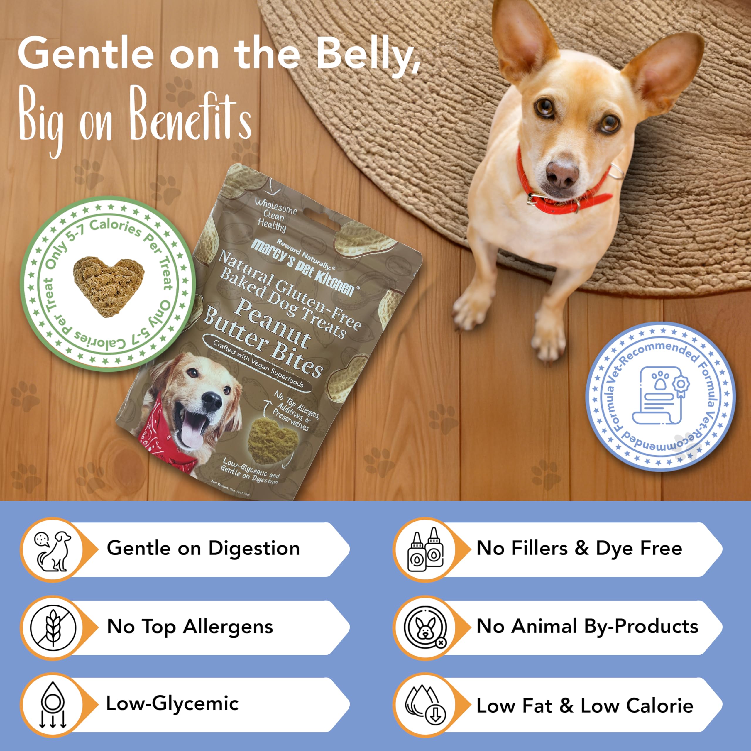 Ingrédients naturels: beurre de cacahuète et avoine pour Marcy's Pet Kitchen