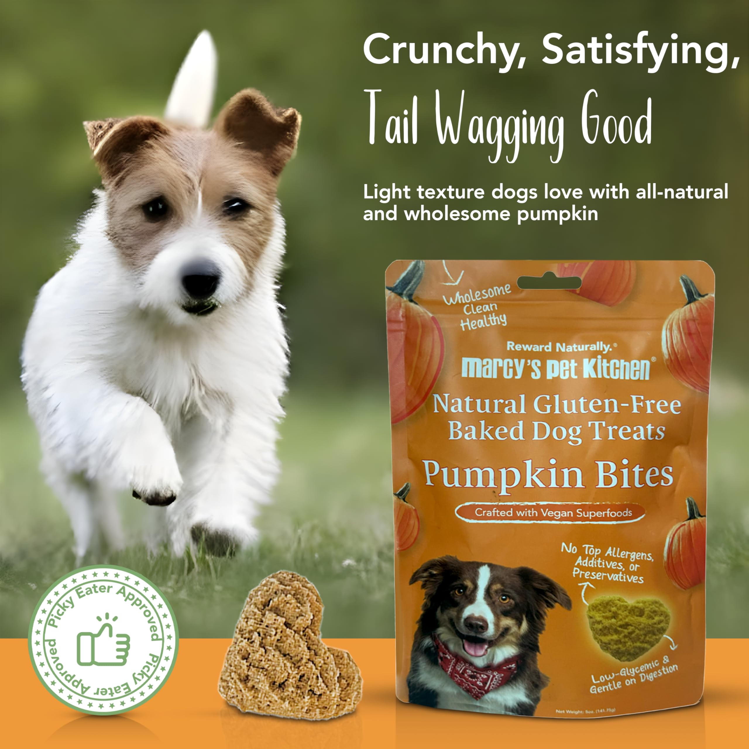 Marcy's Pet Kitchen biscuit sans sel ajouté, sans colorants ni conservateurs.