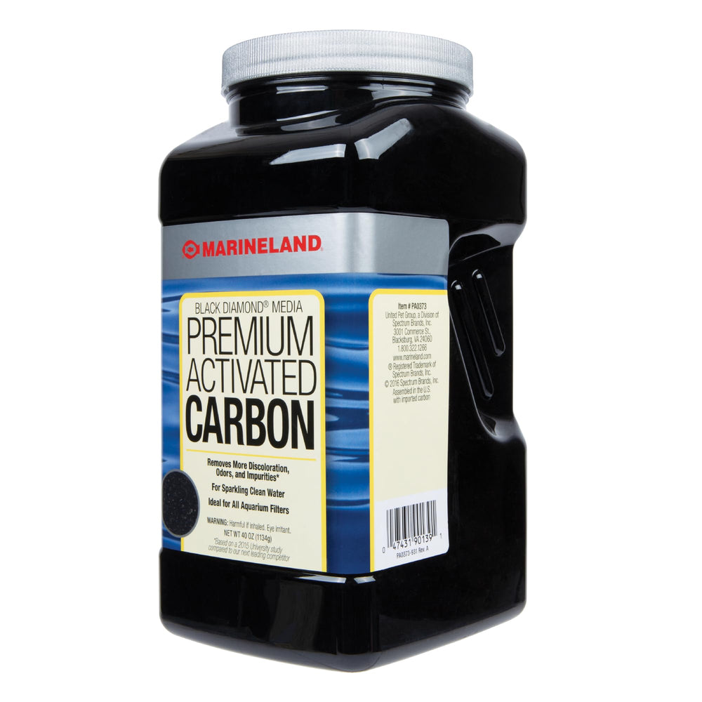 Marineland Black Diamond, charbon actif en grains améliore la filtration chimique et la clarté de l'eau.
