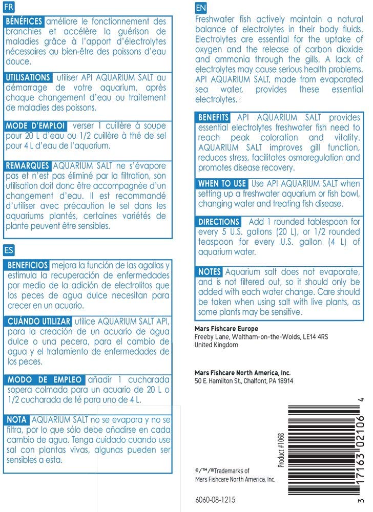 Granulés de sel d'aquarium Mars Fishcare prêts à dosage.