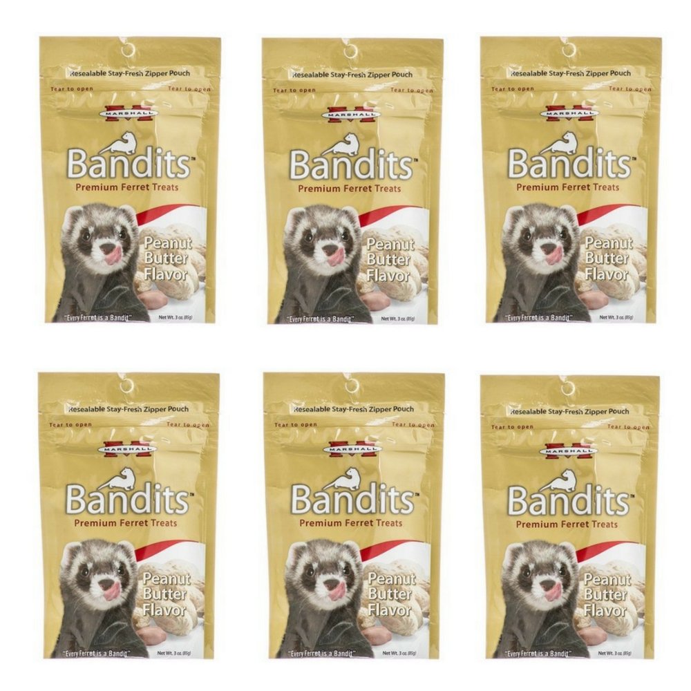 Friandises Marshall Bandits pour furet, pratique pour collations et entraînement.