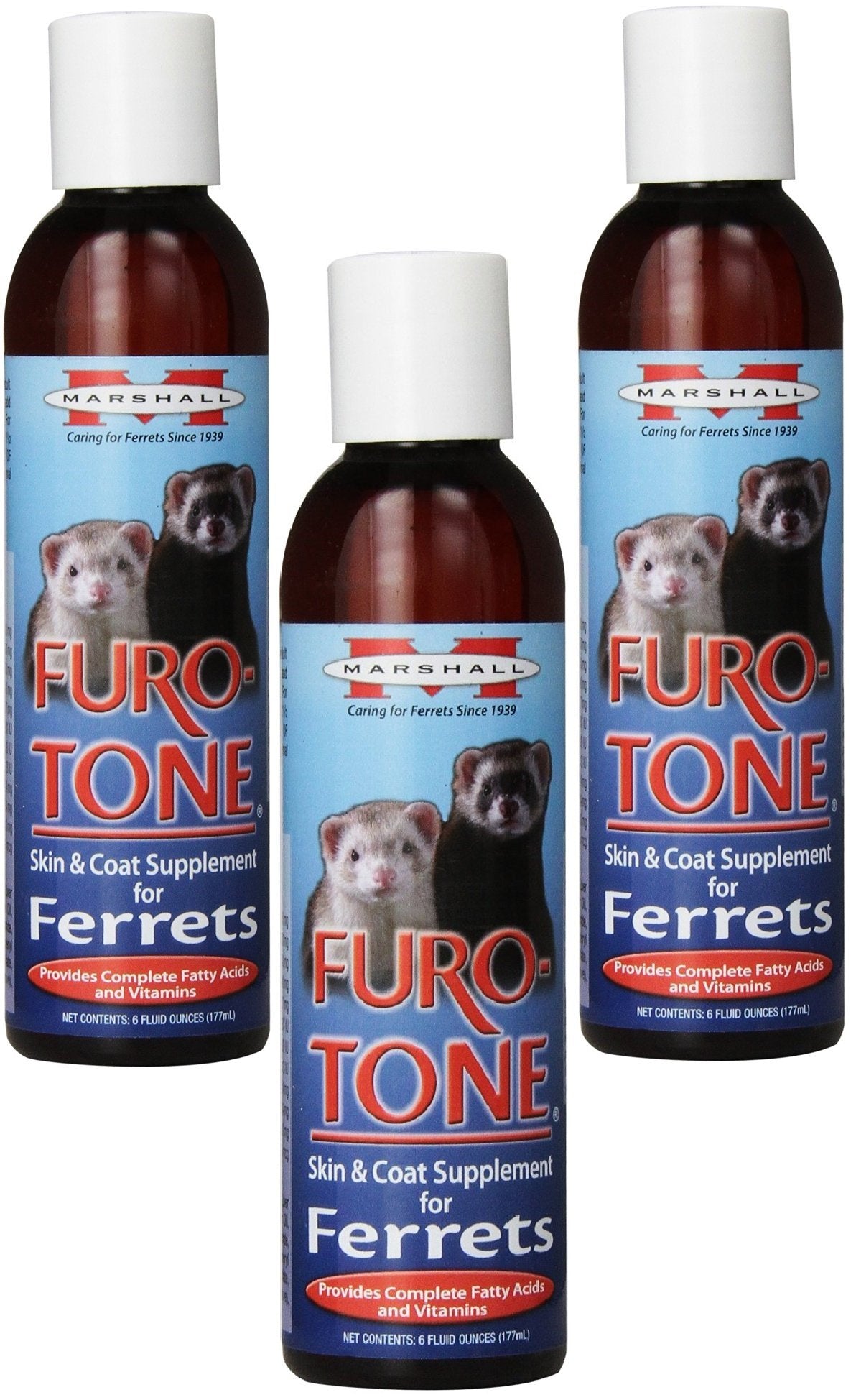 Flacon Furo Tone Marshall pour furet, pelage brillant et peau confortable.