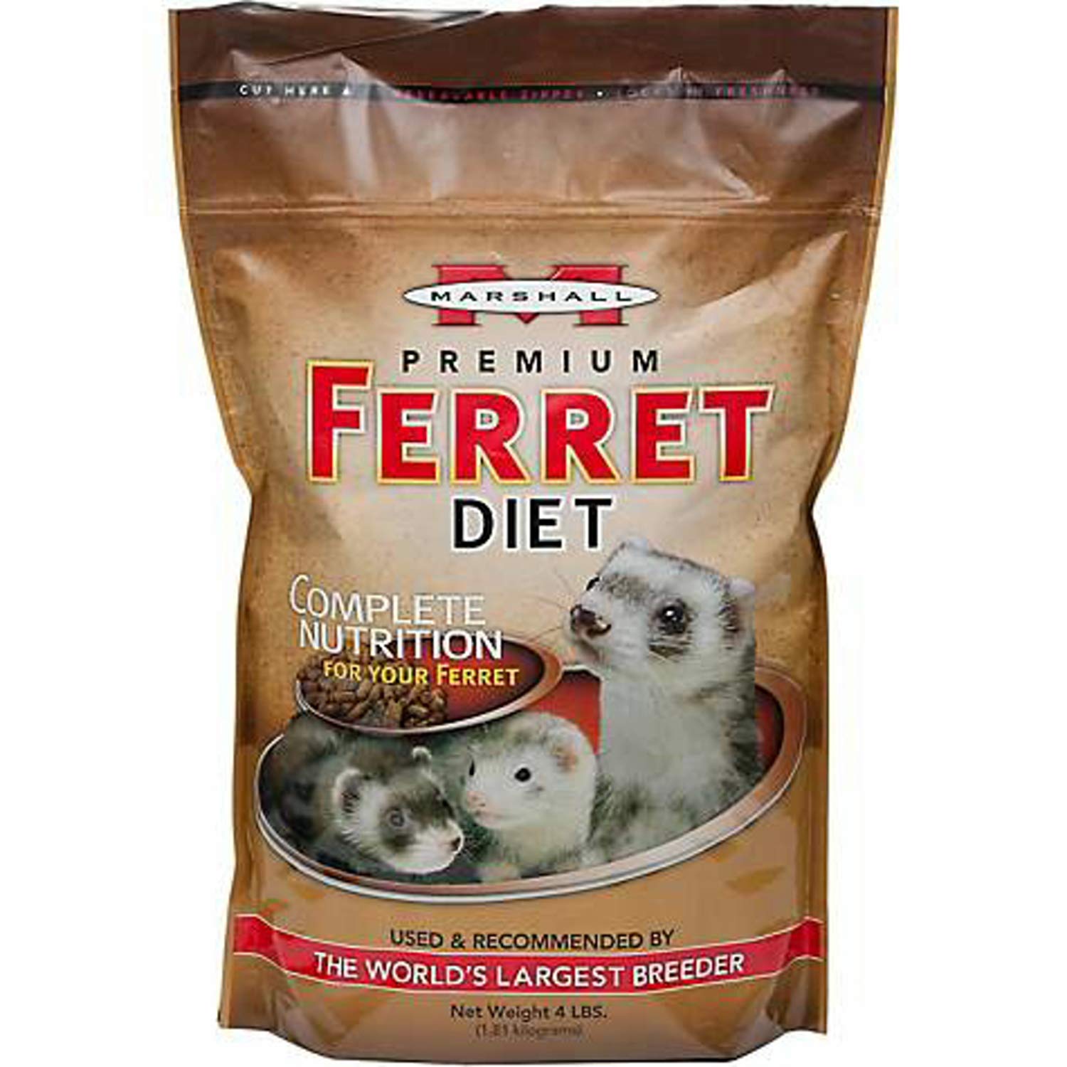 Nourriture Marshall Premium pour furets – sachet 1,8 kg, pratique pour l'alimentation quotidienne.