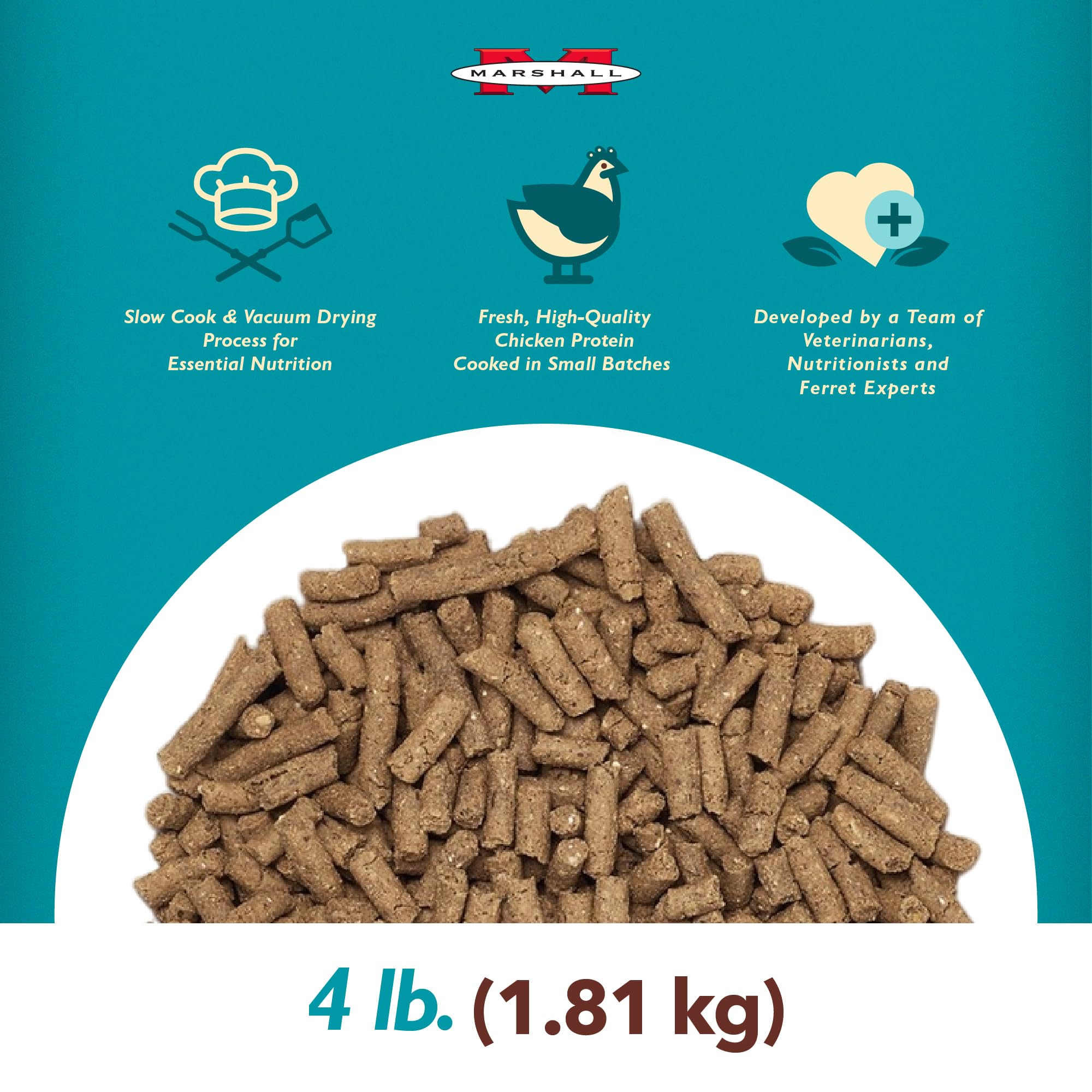 Ingrédients Marshall Pet Products Select Chicken Formula – nutriments essentiels pour la vitalité.