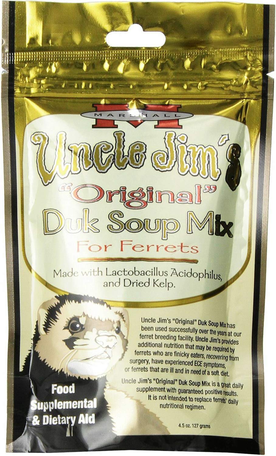 Marshall Uncle Jim's Duk Soup pour furets, lot de 12, soutien potentiel à l'appétit.