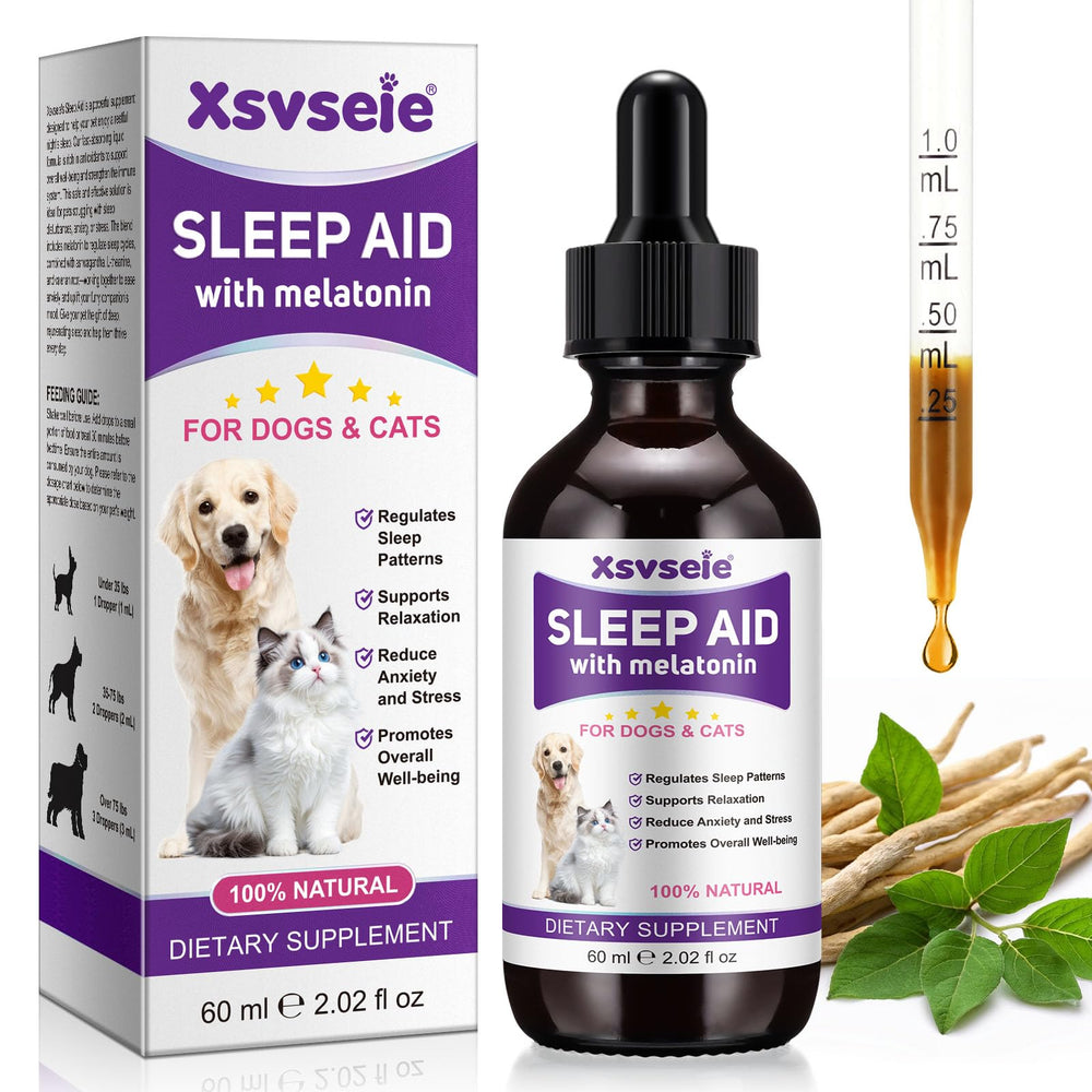 MASAIGGE bouteille-melatonine-chiens-chatons favorise le calme et le sommeil.