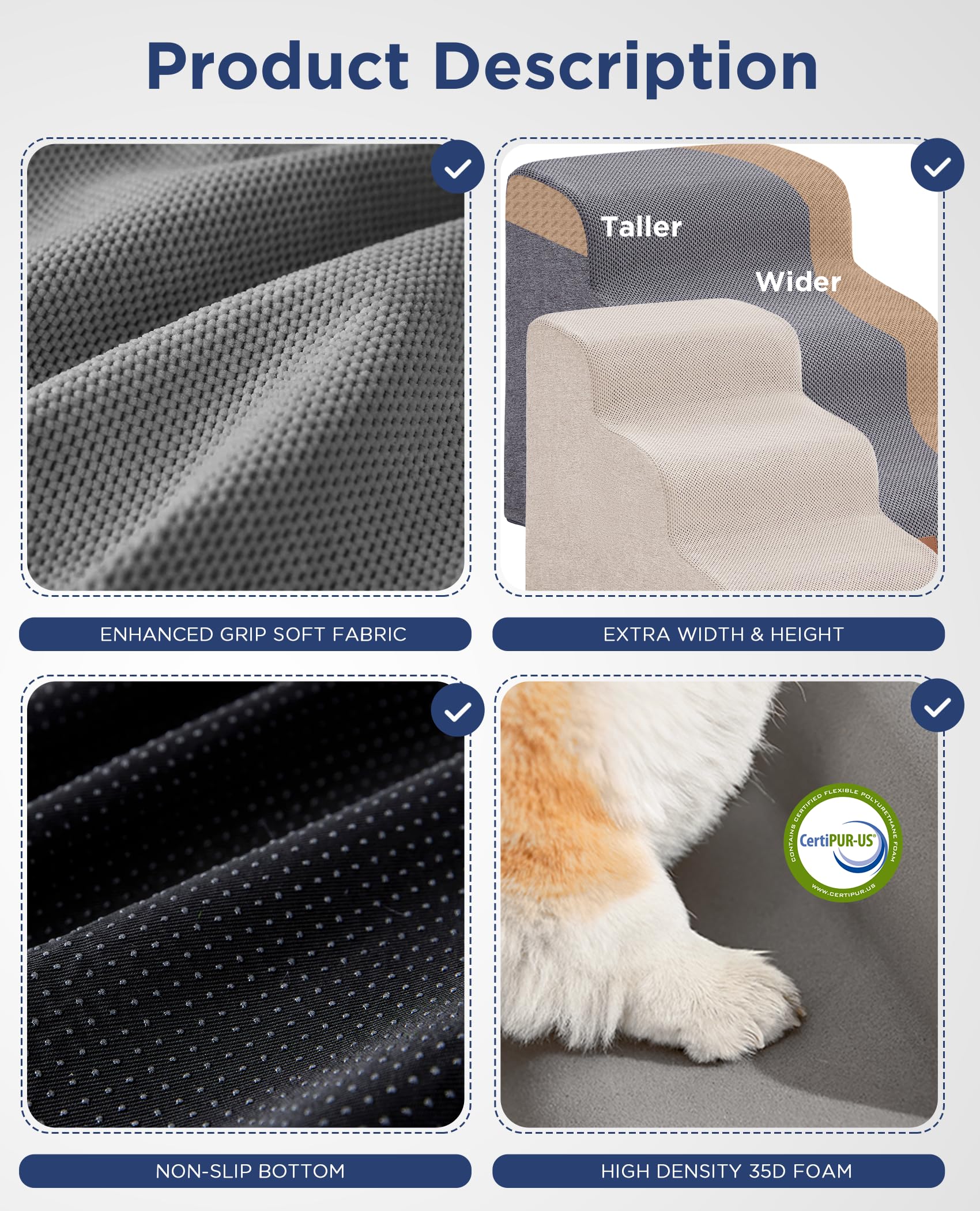 MASSFU escalier chien beige, utilisation quotidienne simple et pratique.