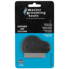 Master Grooming Tools peigne-puces ergonomique noir, confort d'utilisation prolongé.