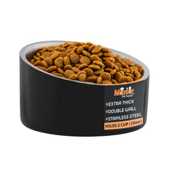 Master Pet Supply bol incline en inox 16 oz noir velours, réduit la fatigue des moustaches.