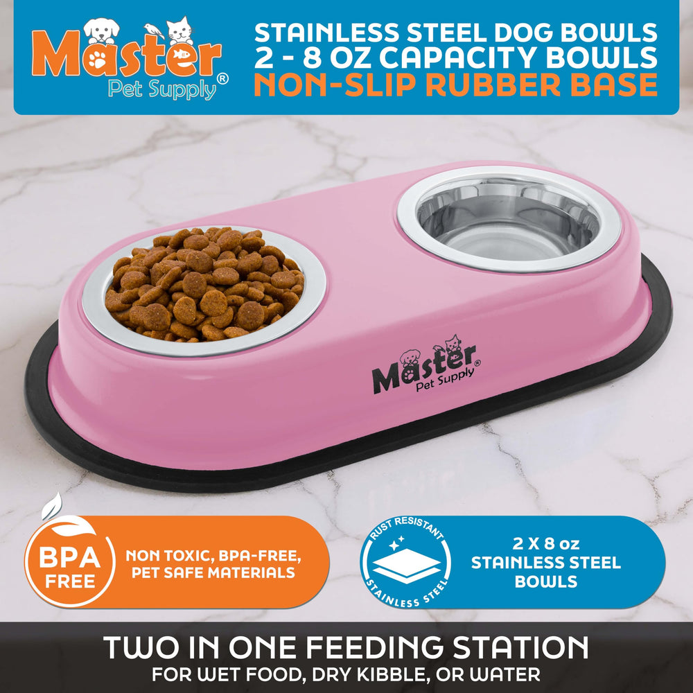 Bols amovibles en acier inoxydable, faciles à nettoyer et à remplir pour Master Pet Supply.