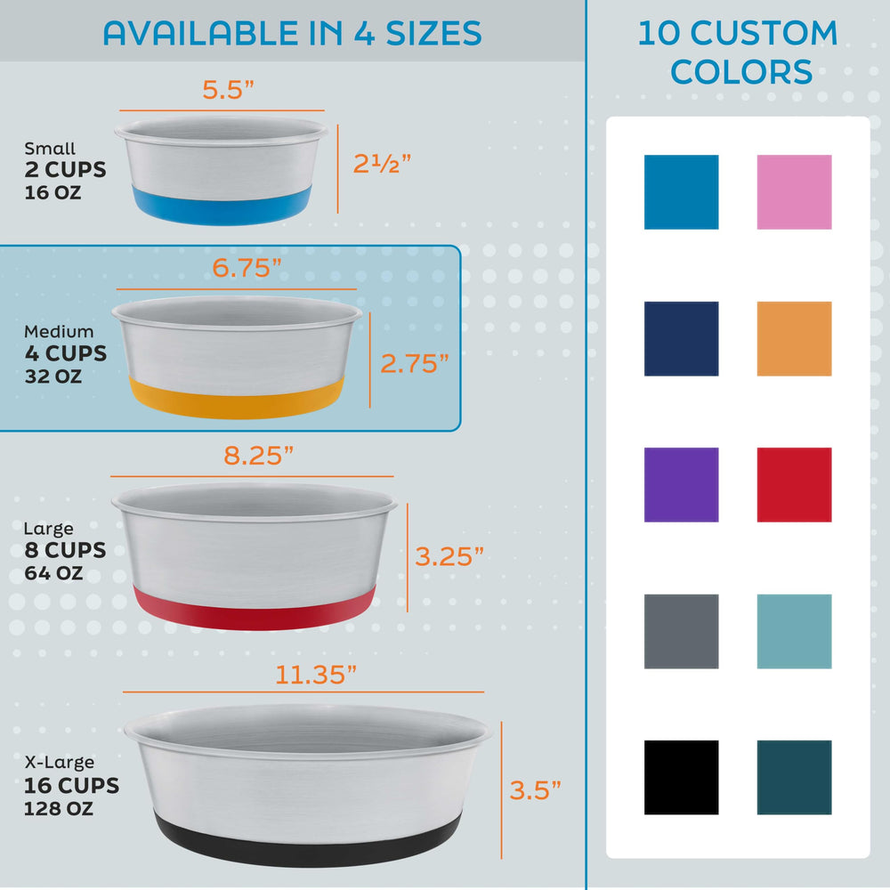 Master Pet Supply: bols en inox anti-rouille, durables pour usage quotidien.
