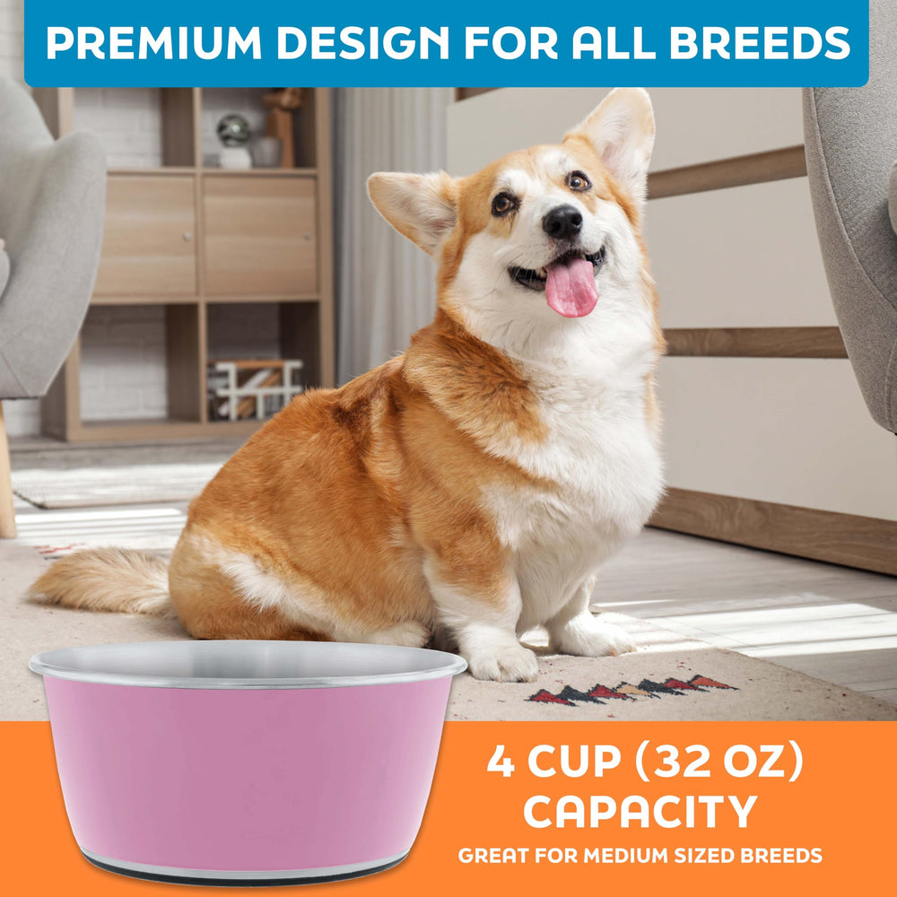 Master Pet Supply - couleur rose hyper, bol visible et design attrayant pour les repas.