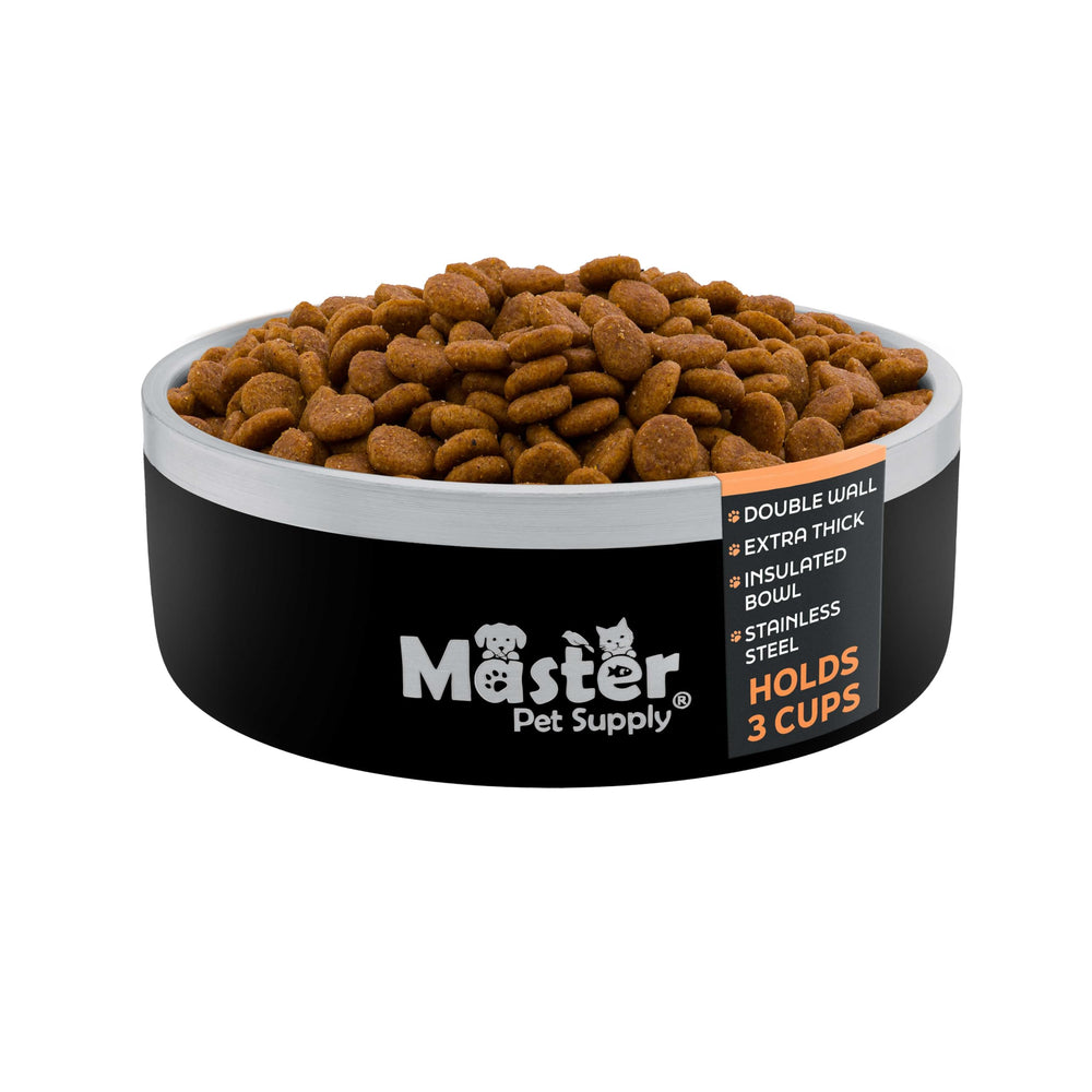Master Pet Supply gamelle acier inox 25 oz pour chiens et chats, garde l'eau fraîche.