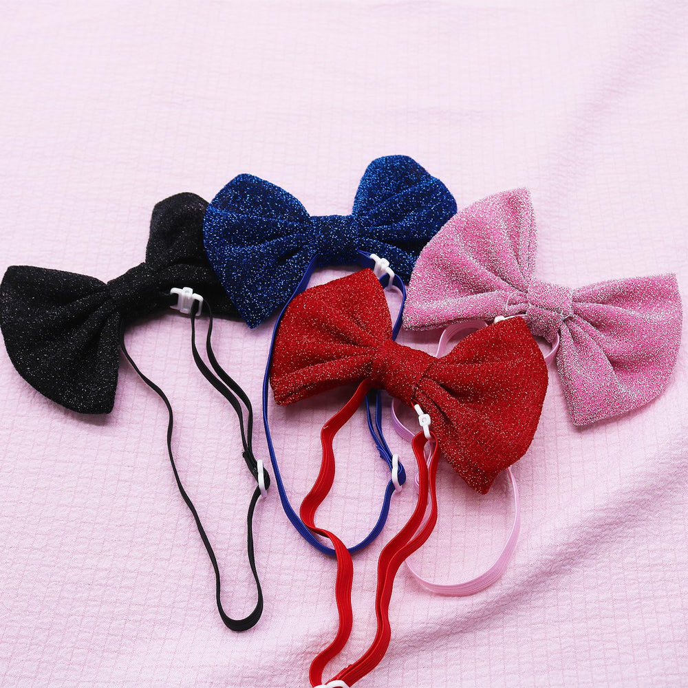Masue Pets bandeau chien détail nœud, allure raffinée pour photos.