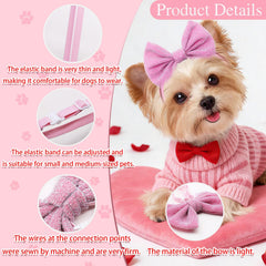 Masue Pets bandeau chien nœud rouge, parfait pour fêtes et promenades.