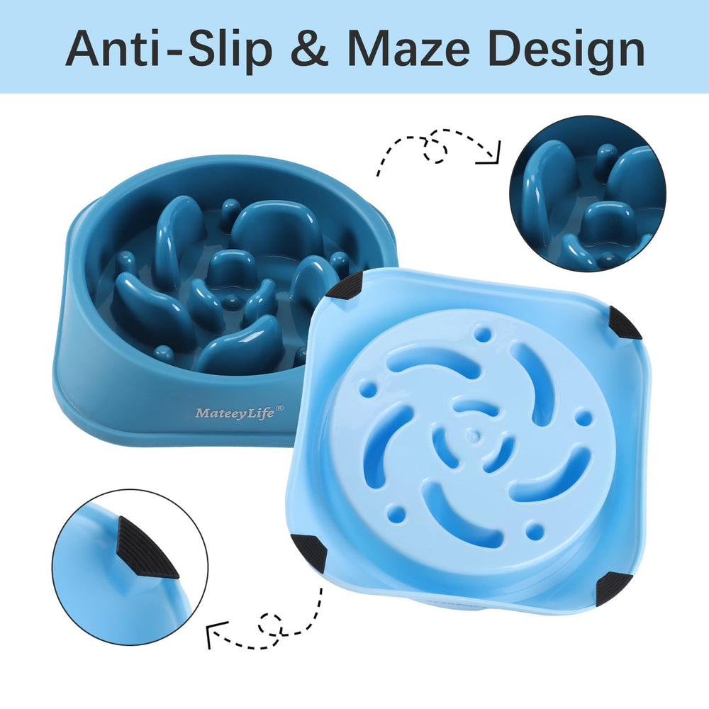 Bol anti-ballonnement MateeyLife en plastique sûr pour chiens gourmands.