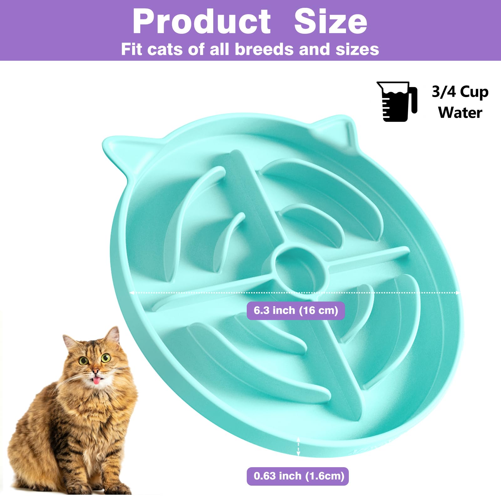 Bol MateeyLife diamètre 16 cm adapté à la plupart des chats.