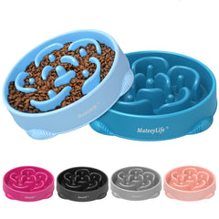 Bol lent MateeyLife 2 pièces pour chien grand favorise une prise de repas plus lente.