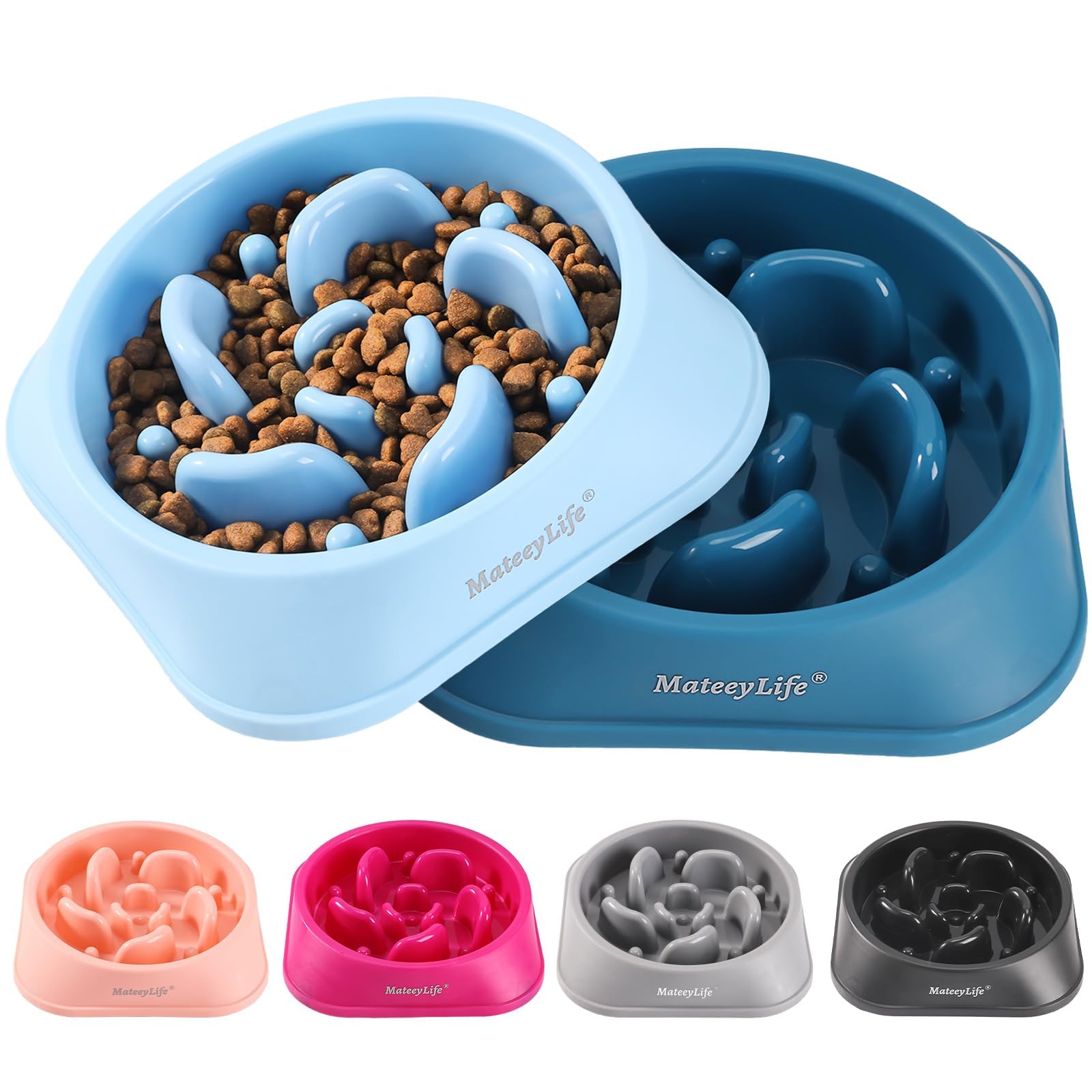 Bol ralentisseur MateeyLife ensemble 2 pièces en action favorisant une alimentation lente.