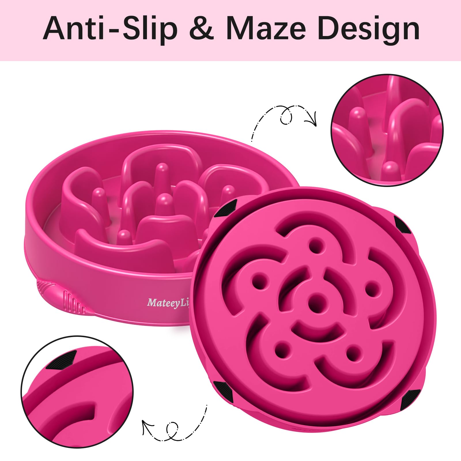 MateeyLife capacité quatre tasses, bol adapté aux grandes races et croquettes.