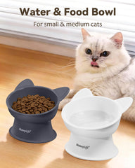 MateeyLife gamelles anti-moustache en bol ovale pour chats.