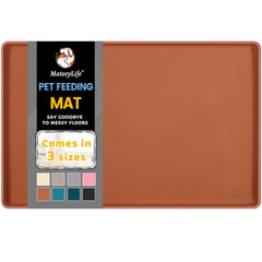 MateeyLife tapis alimentation silicone pour chiens et chats, protège sols des déversements et bavures.