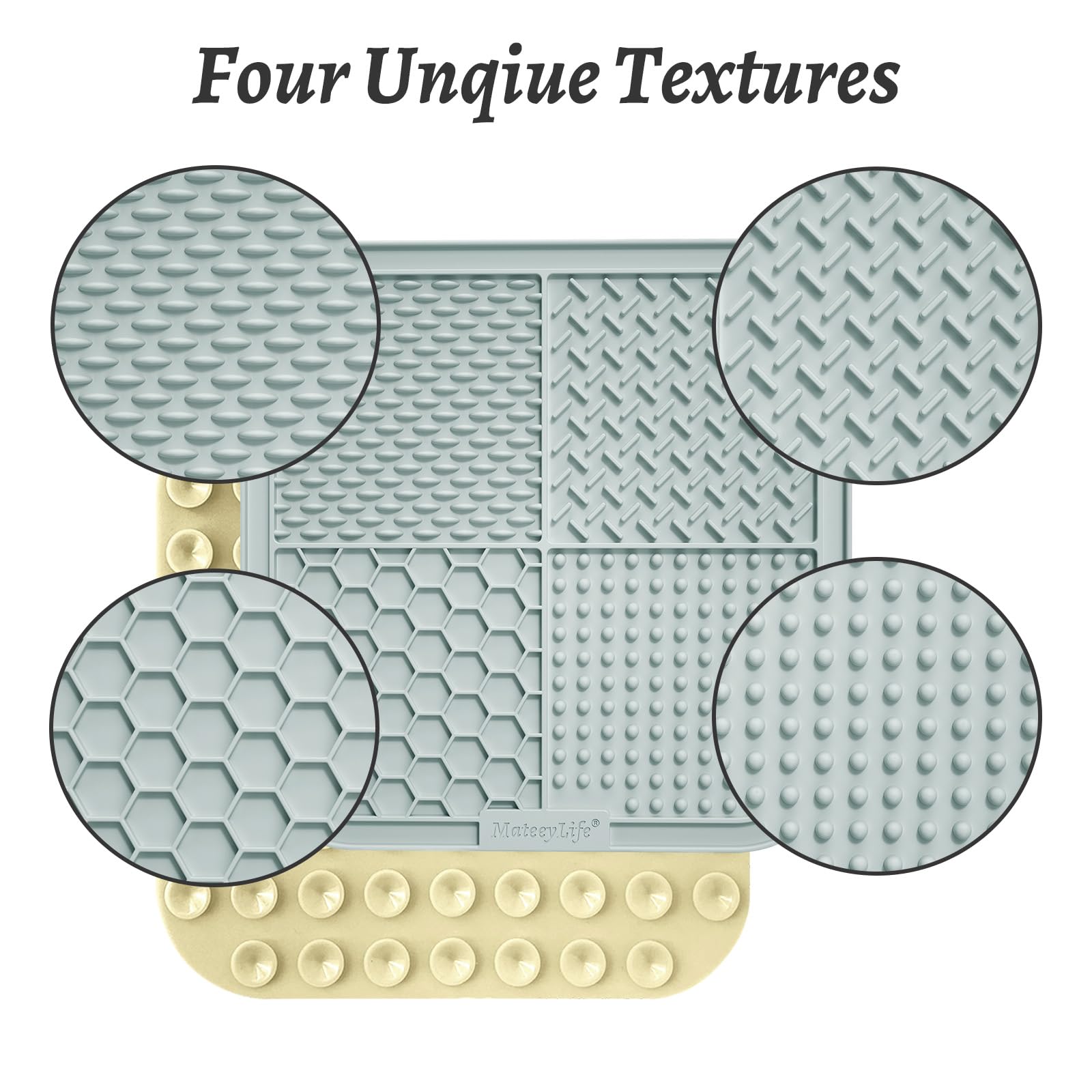 MateeyLife tapis-de-lechage avec 77 ventouses pour adhérence fiable.