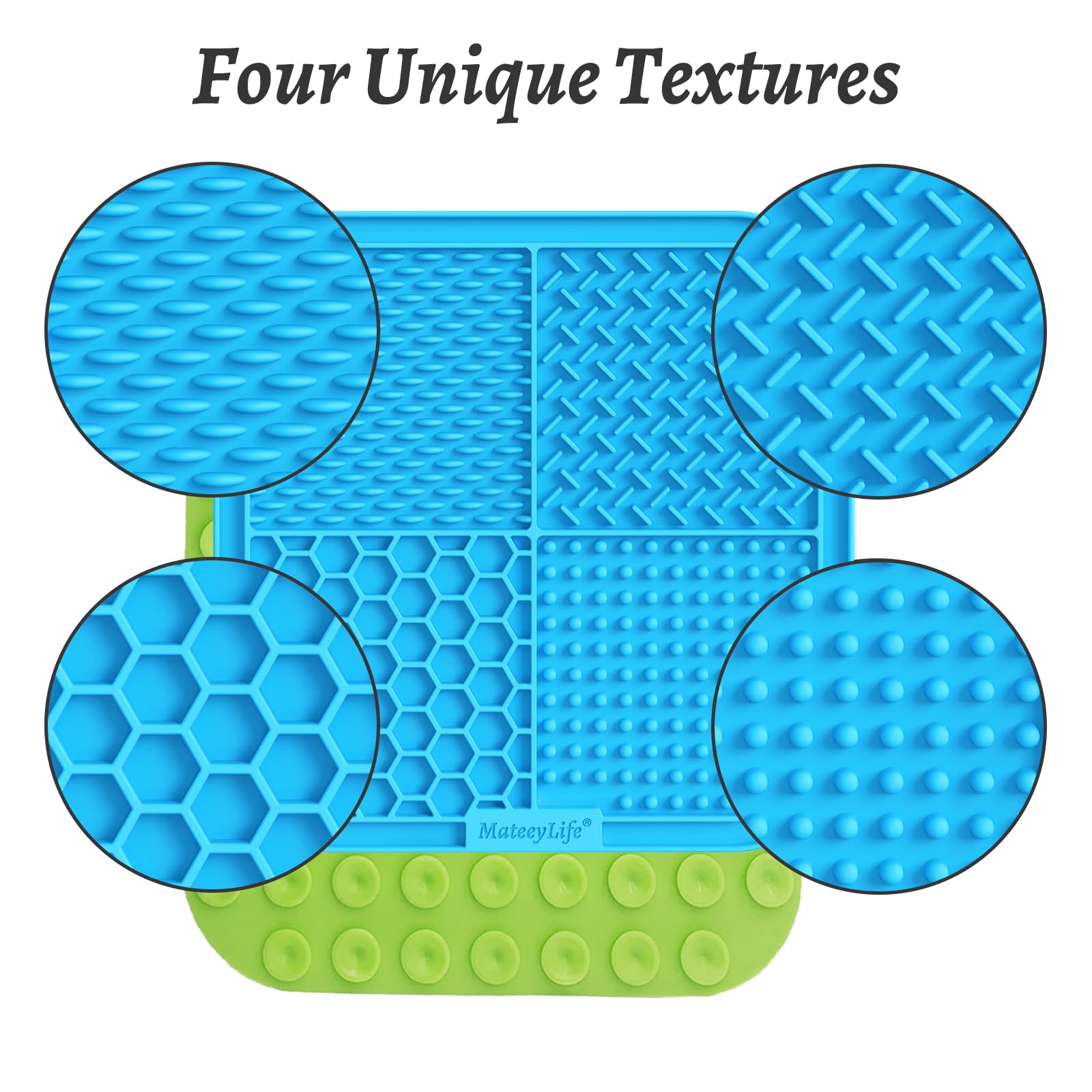 MateeyLife tapis de léchage design quadrants 4, guide les portions des friandises.