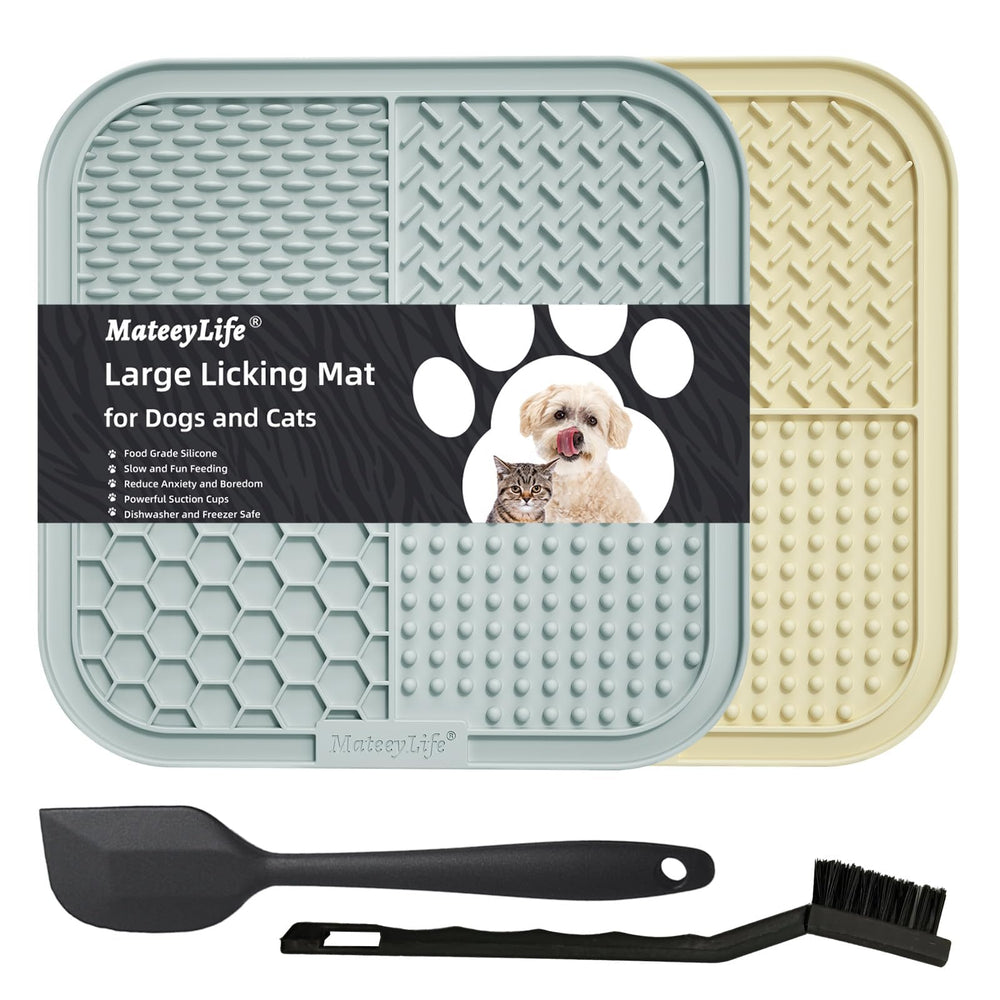 MateeyLife tapis-de-lechage deux-pièces pour chiens et chats, apaise et occupe.