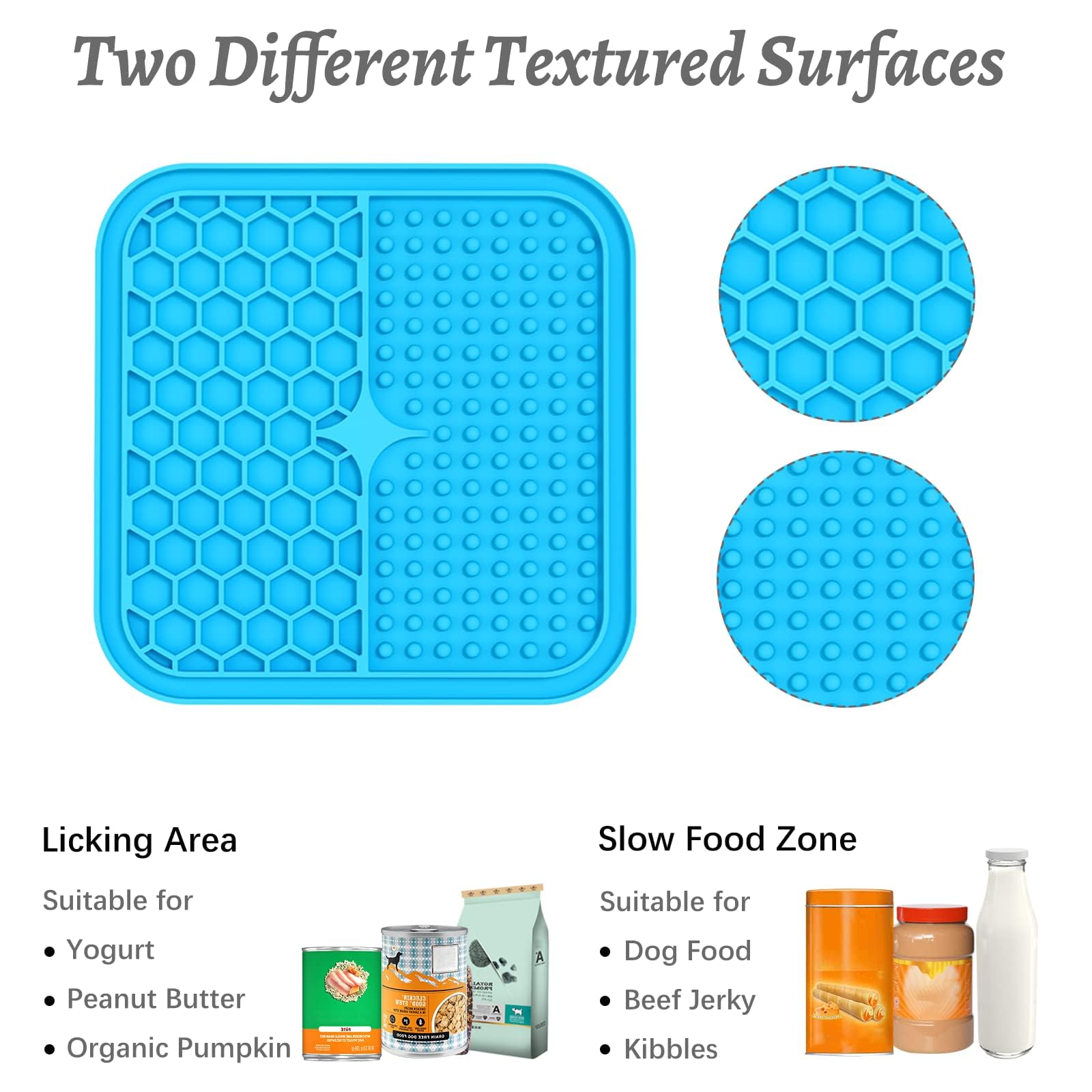 Tapis lèche MateeyLife pour bain chien et chat bleu-vert, sécurité et adhérence.