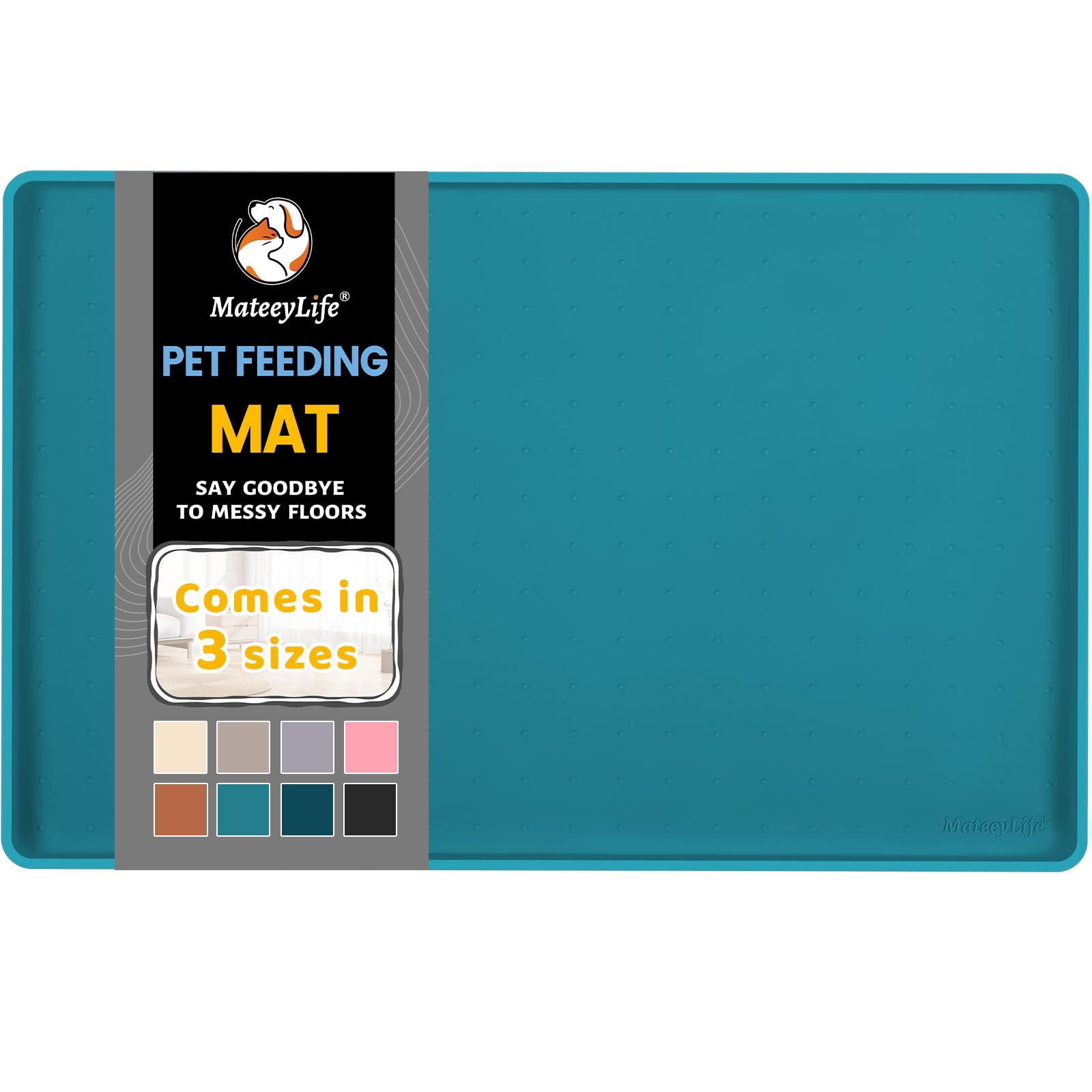 Tapis MateeyLife d'alimentation imperméable pour chien et chat, protégeant le sol des déversements.