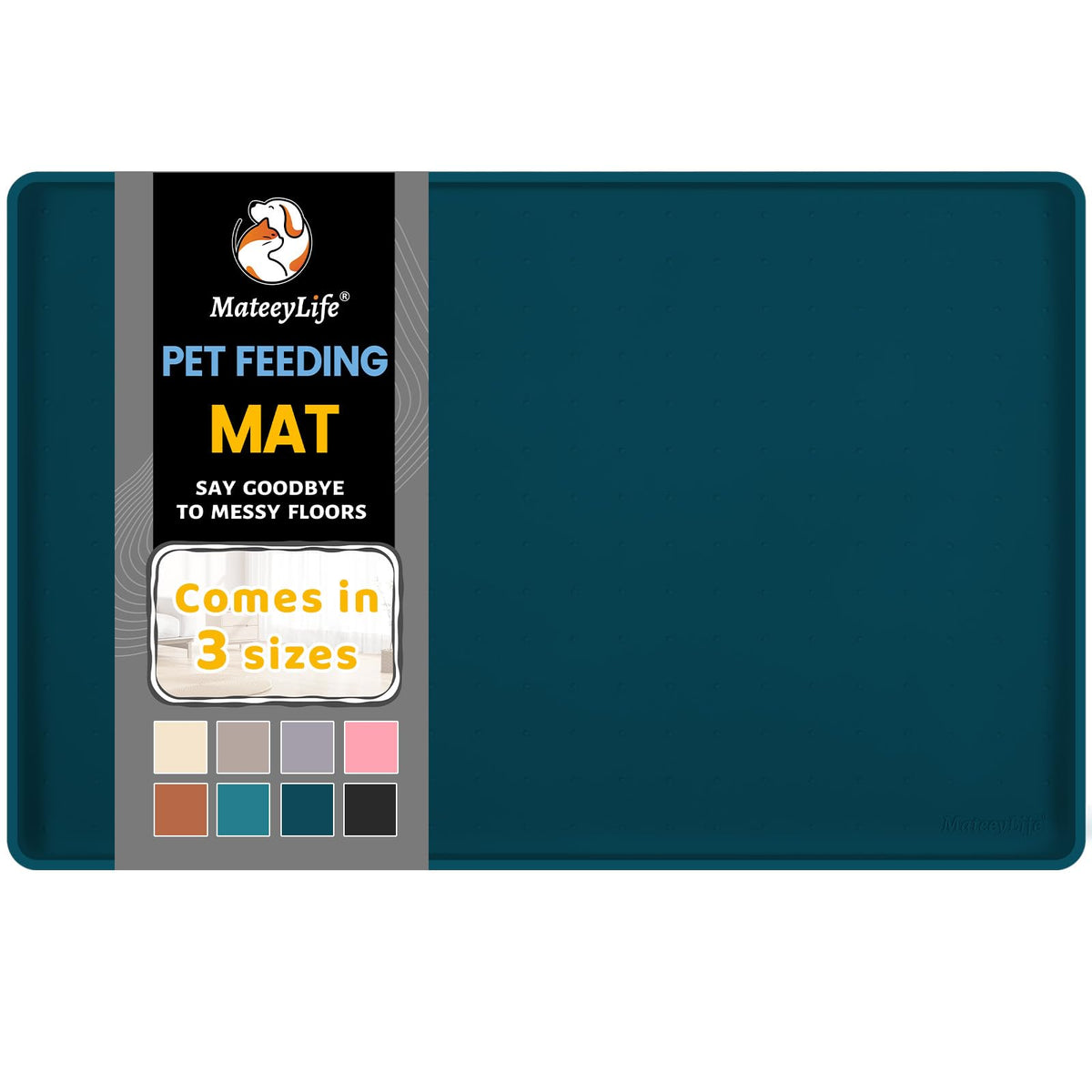 MateeyLife tapis silicone alimentation chien grand plateau sécurisé et facile à nettoyer