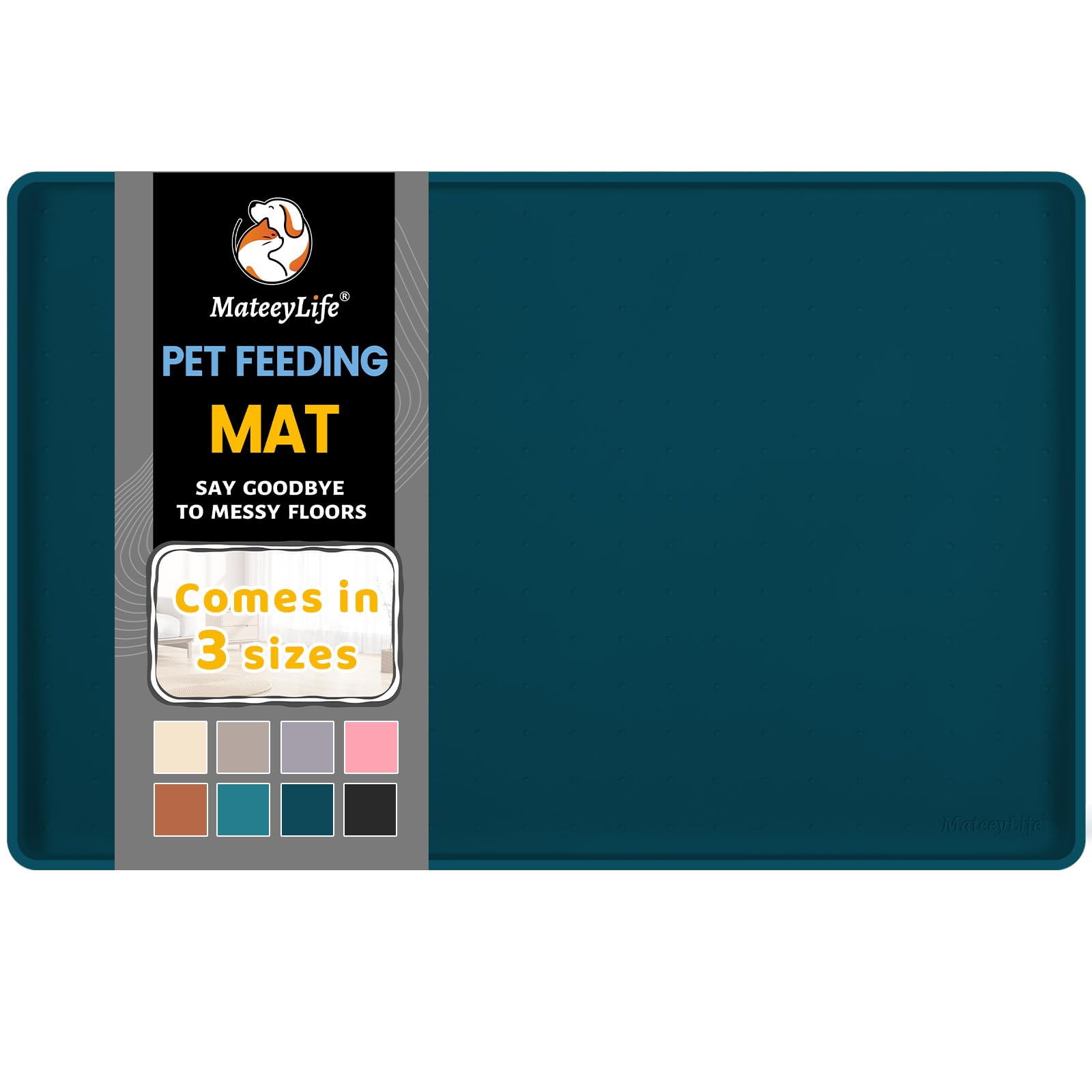 MateeyLife tapis silicone pour nourriture animale, garde le sol propre.