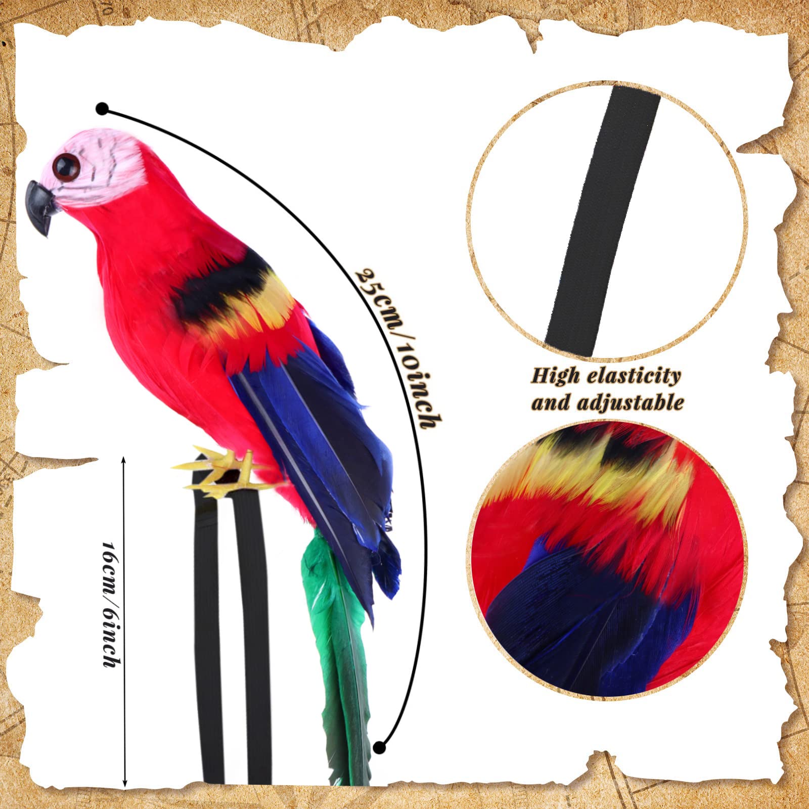 Matiniy perroquet pirate – accessoire de scène convaincant pour spectacle.