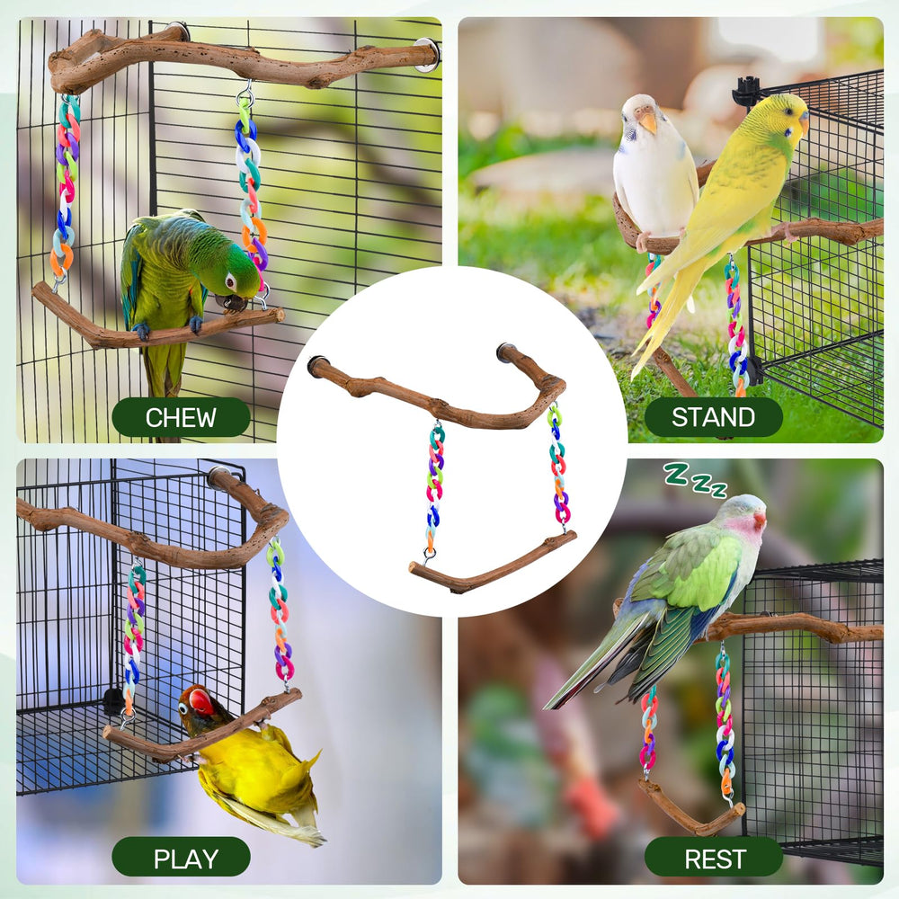 Matutinus exercice balançoire pour oiseaux, stimule l'équilibre et la coordination.