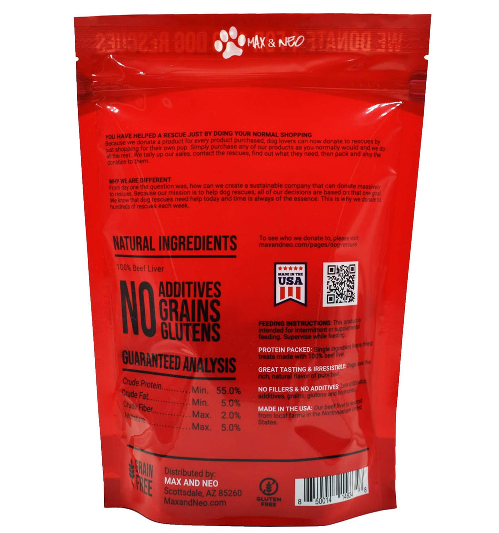 Max and Neo – foie boeuf seche, récompense naturelle et savoureuse.
