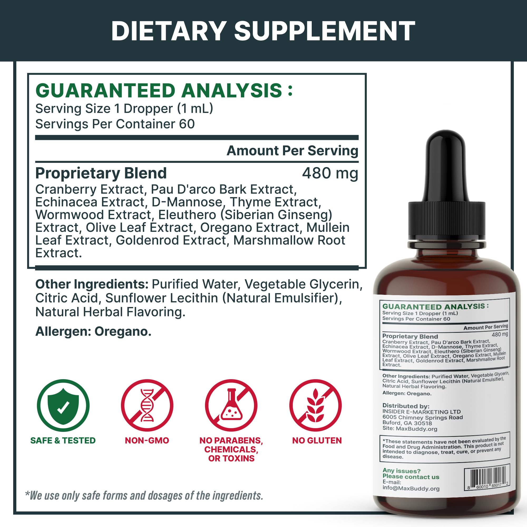 MaxBuddy Defense intestinal – ingrédients naturels pour soutien intestinal sans additifs artificiels.