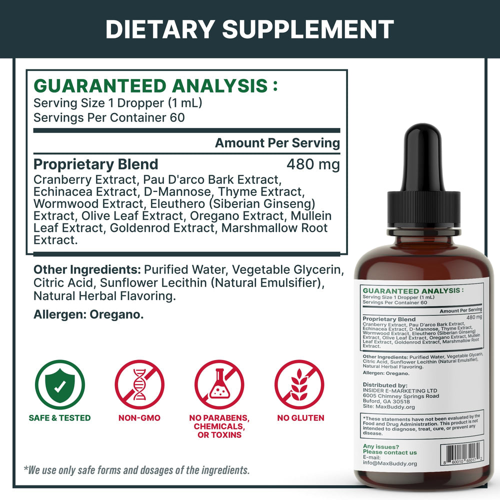 MaxBuddy Defense intestinal – ingrédients naturels pour soutien intestinal sans additifs artificiels.