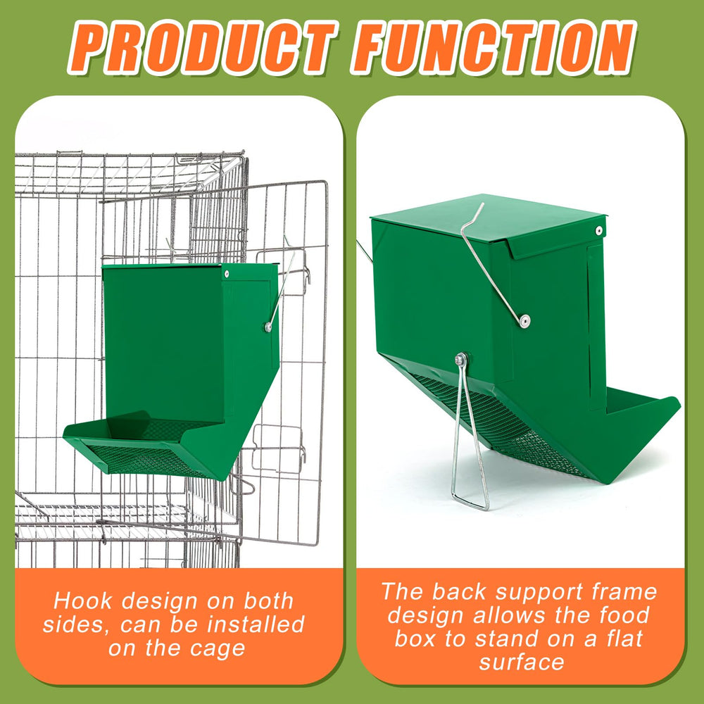 Maxcheck distributeur-nourriture-lapin capacite-grande vert, contient jusqu'à deux livres de nourriture.