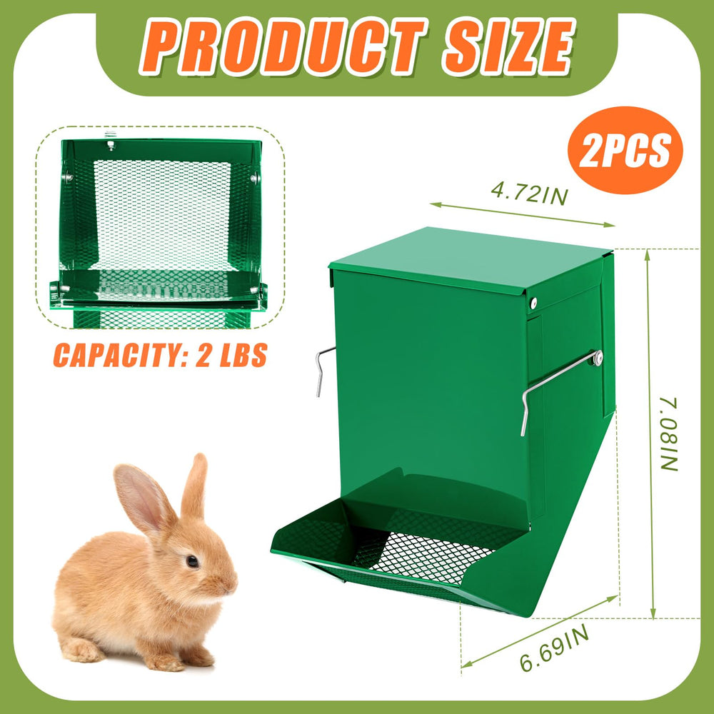 Maxcheck distributeur-nourriture-lapin couvercle-haut vert, protège contre poussière et débris.