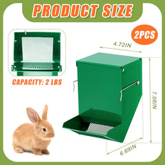 Maxcheck distributeur-nourriture-lapin couvercle-haut vert, protège contre poussière et débris.