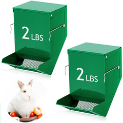 Maxcheck distributeur-nourriture-lapin ensemble vert, pratique pour nourrir plusieurs animaux.