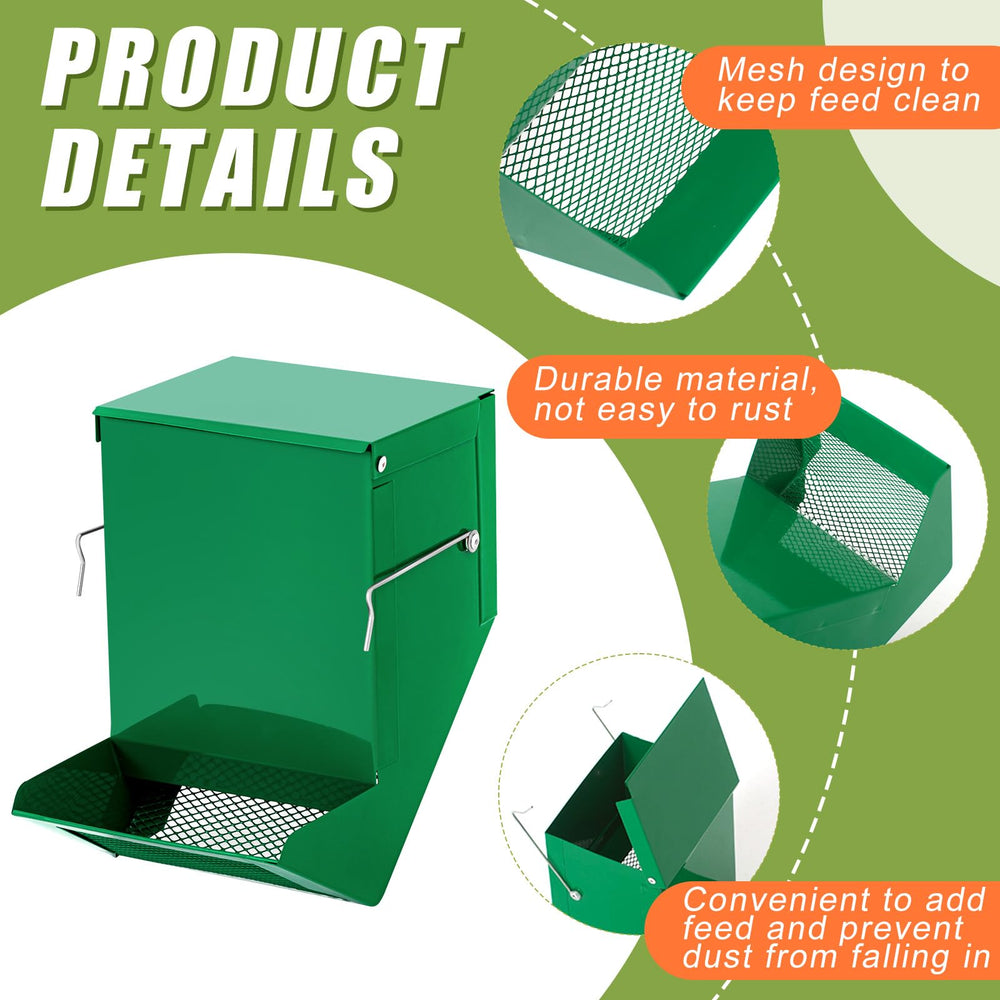 Maxcheck distributeur-nourriture-lapin maillage-bas vert, garde le fourrage sec même sous pluie.