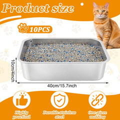 Maxcheck litiere acier inox interieur spacieux: permet aux chats de creuser et tourner.